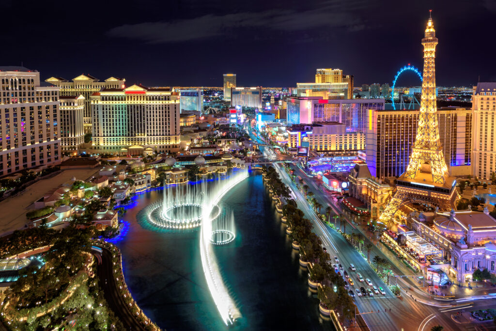Las Vegas by set fra en helikopter.