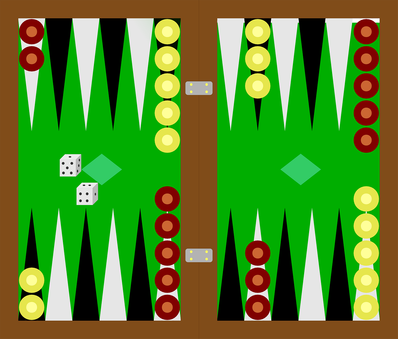 Backgammon opstilling