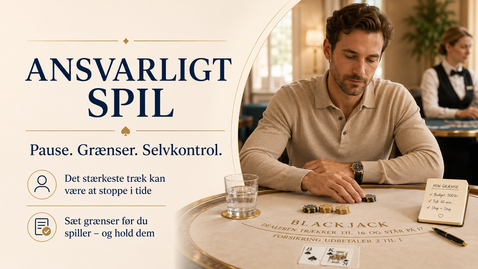 Ansvarligt spil i blackjack – strategi reducerer fejl, ansvar beskytter mennesket