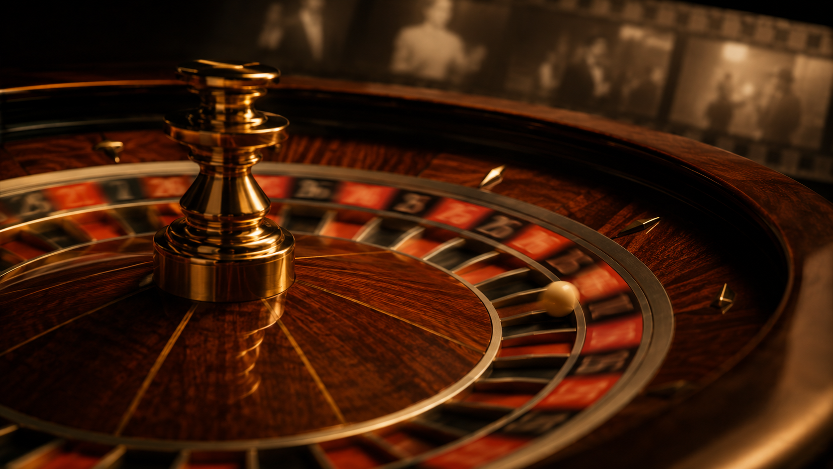 Roulettehjul som symbol på casinoets magi på film
